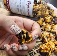 Load image into Gallery viewer, Caramel Chocolate Drizzle Gourmet Popcorn - Medium Bag