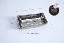 Load image into Gallery viewer, Silver Bead Rim Rectangular 7" Dish