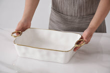 Load image into Gallery viewer, Golden Handles Rectangular Baking Dish