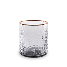 Load image into Gallery viewer, Glass Croc Double Old-Fashioned with Gold Rim Set of 4