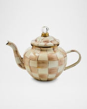 Load image into Gallery viewer, Mocha Check 4 Cup Teapot