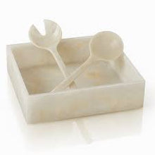 Load image into Gallery viewer, Resin Square Salad Bowl with Servers