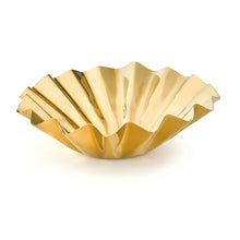 Load image into Gallery viewer, Gold Pleated Round Serving Bowl