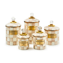 Load image into Gallery viewer, Mocha Check Enamel Canister - Small