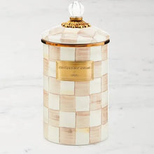 Load image into Gallery viewer, Mocha Check Enamel Canister - Large
