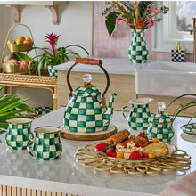 Load image into Gallery viewer, Emerald Check Tea Kettle 2 QT