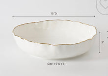 Load image into Gallery viewer, Portofino Gold Rim XL Shallow Bowl