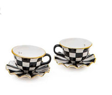 Load image into Gallery viewer, Courtly Check Teacup Salt and Pepper shakers