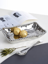 Load image into Gallery viewer, Silver Bead Rim Rectangular 7" Dish