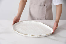 Load image into Gallery viewer, Portofino Large Oval Platter Gold Rim
