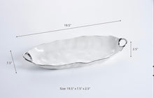 Load image into Gallery viewer, Porcelain Deep Long Server with Silver Handles
