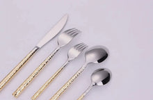 Load image into Gallery viewer, Ombre Gold Handle Flatware Set, Service For 4
