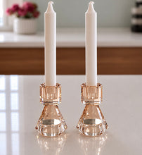 Load image into Gallery viewer, Glass Crystal Candlestick Double-Ended (pair)
