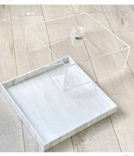 Load image into Gallery viewer, Square Marble Lucite Cake Holder
