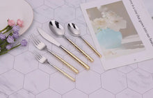 Load image into Gallery viewer, Ombre Gold Handle Flatware Set, Service For 4
