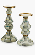 Load image into Gallery viewer, Sterling Check Medium Pillar Candlestick
