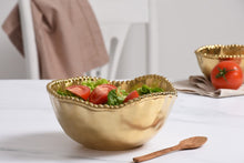 Load image into Gallery viewer, Matte Gold Medium Salad Bowl
