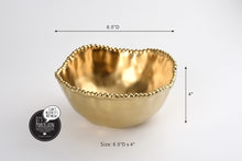 Load image into Gallery viewer, Matte Gold Medium Salad Bowl
