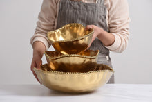 Load image into Gallery viewer, Matte Gold Medium Salad Bowl
