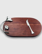 Load image into Gallery viewer, Ginkgo Wood Oval Tray W/ Knife
