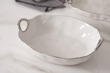Load image into Gallery viewer, Silver Handle Deep Oval Server
