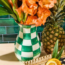 Load image into Gallery viewer, Emerald Check Tall Vase
