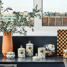 Load image into Gallery viewer, Mackenzie Childs Sterling Check Cookie Jar
