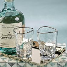 Load image into Gallery viewer, Silver Triangular Shot Glasses set of 6

