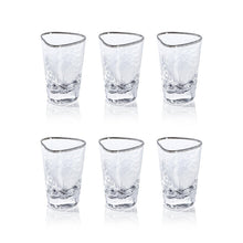 Load image into Gallery viewer, Silver Triangular Shot Glasses set of 6
