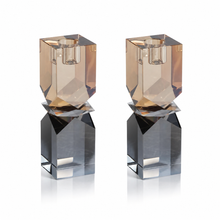 Load image into Gallery viewer, Two Tone Crystal Candle Holders - Medium

