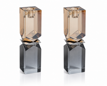 Load image into Gallery viewer, Two-Tone Crystal Candle Holders - Tall
