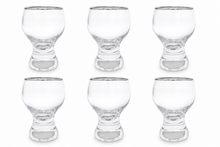 Load image into Gallery viewer, Classic Silver Rim Shot Glasses s/6
