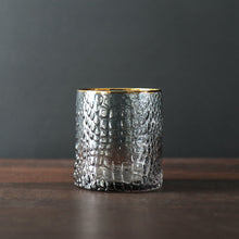 Load image into Gallery viewer, Glass Croc Double Old-Fashioned with Gold Rim Set of 4
