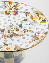 Load image into Gallery viewer, Wildflowers Blue Large Enamel Pedestal Platter
