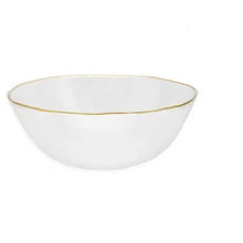 Load image into Gallery viewer, Clear Salad Bowl With Gold Rim
