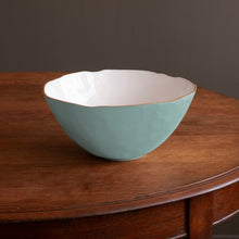 Load image into Gallery viewer, Encanto Demeter Large Bowl (Turquoise and White)

