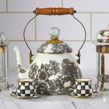 Load image into Gallery viewer, Sterling English Garden Tea Kettle 2 qt
