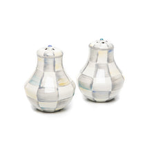 Load image into Gallery viewer, Check Enamel Salt and Pepper Shakers
