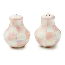 Load image into Gallery viewer, Check Enamel Salt and Pepper Shakers
