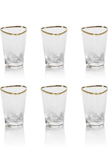 Load image into Gallery viewer, Gold Triangular Shot Glass Set of 6

