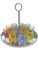 Load image into Gallery viewer, Set of 12 Shot Glasses with Tray
