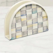 Load image into Gallery viewer, Sterling Check Enamel Napkin Holder
