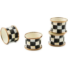 Load image into Gallery viewer, Courtly Check Enamel Napkin Rings Set of 4
