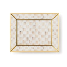 Load image into Gallery viewer, Mocha Check Small Glass Vanity Tray
