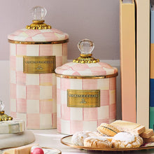 Load image into Gallery viewer, Rosy Check Enamel Medium Canister
