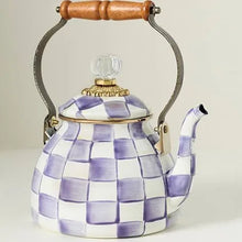 Load image into Gallery viewer, Violet Check Tea Kettle 2 Qt

