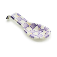 Load image into Gallery viewer, Violet Check Spoon Rest
