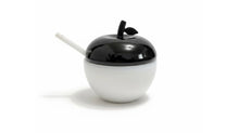 Load image into Gallery viewer, Black &amp; White Medium Honey Dish
