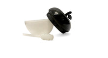 Load image into Gallery viewer, Black &amp; White Medium Honey Dish
