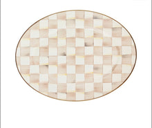 Load image into Gallery viewer, Mocha Check Oval Platter
